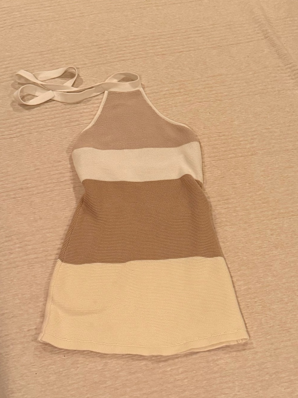 Sabo Crochet Striped Halter Dress